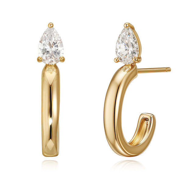 Teardrop C Open Stud Earrings
