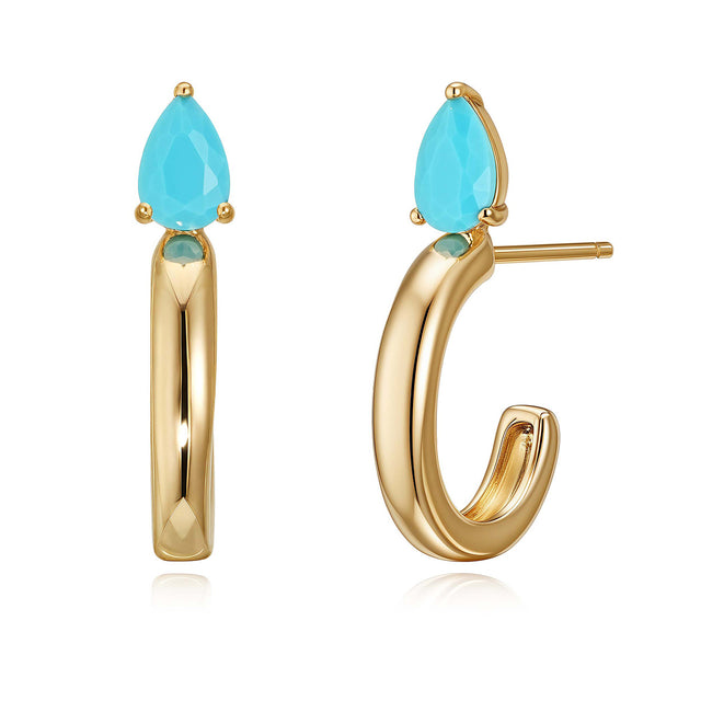 Teardrop C Open Stud Earrings
