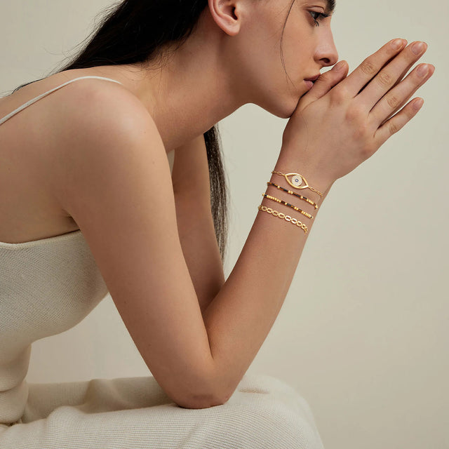 Tiger Eye Morse Code Bracelet