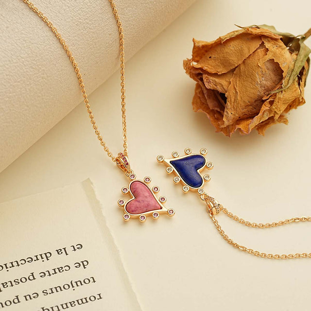 Gold Love Heart Pendant Necklace