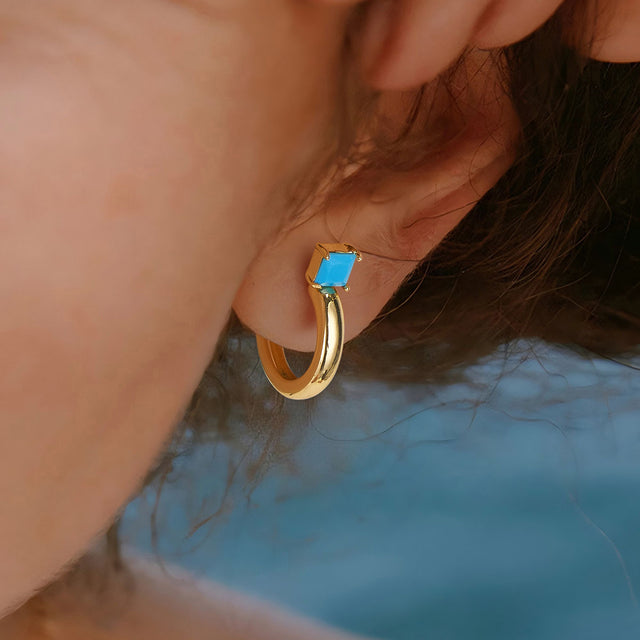 Gold C Shape Open Stud Earrings