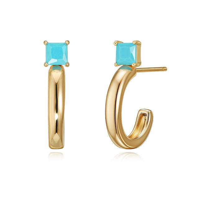 Gold C Shape Open Stud Earrings