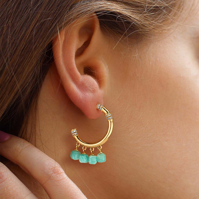 Chunky Colored Boho Hoop Earrings