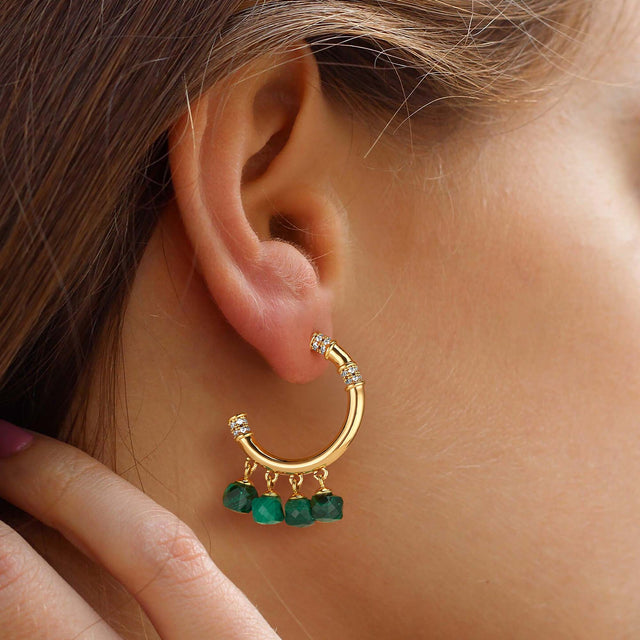 Chunky Colored Boho Hoop Earrings