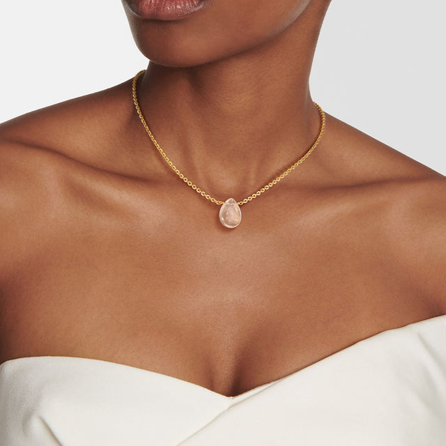 Gold Teardrop Choker Necklace