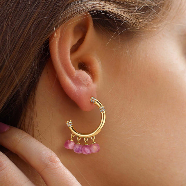 Chunky Colored Boho Hoop Earrings