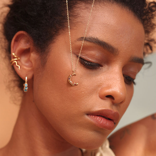 Engraved Moon Necklace