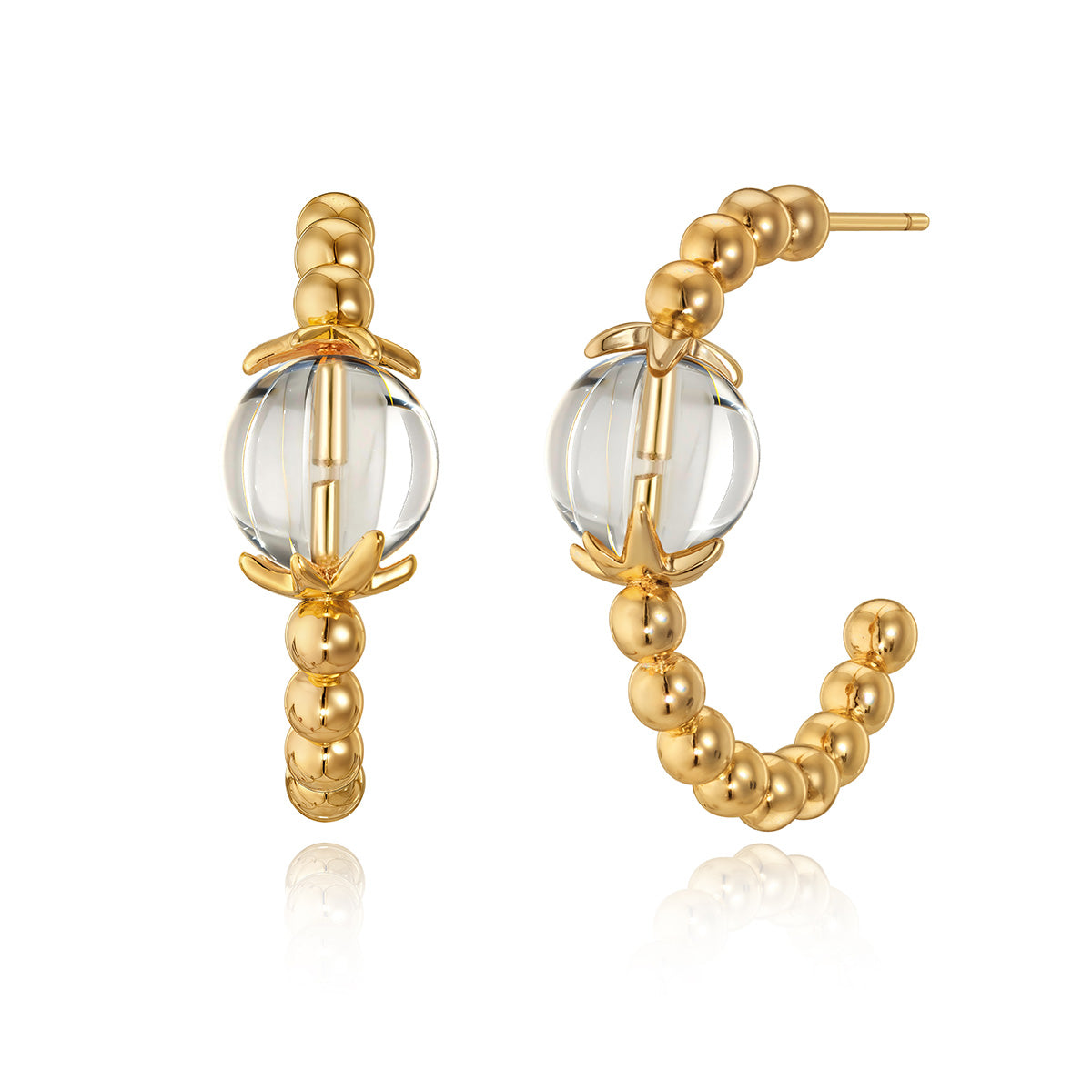 Beaded Open C Studs Earrings