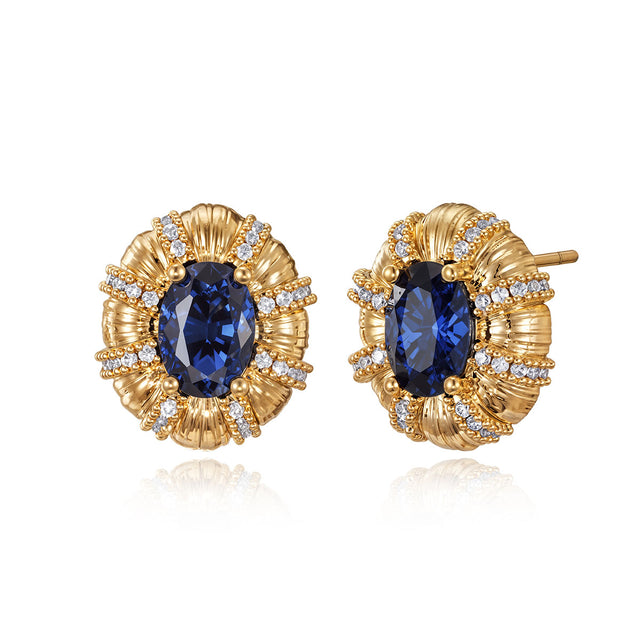 Vintage Oval Stud Earrings