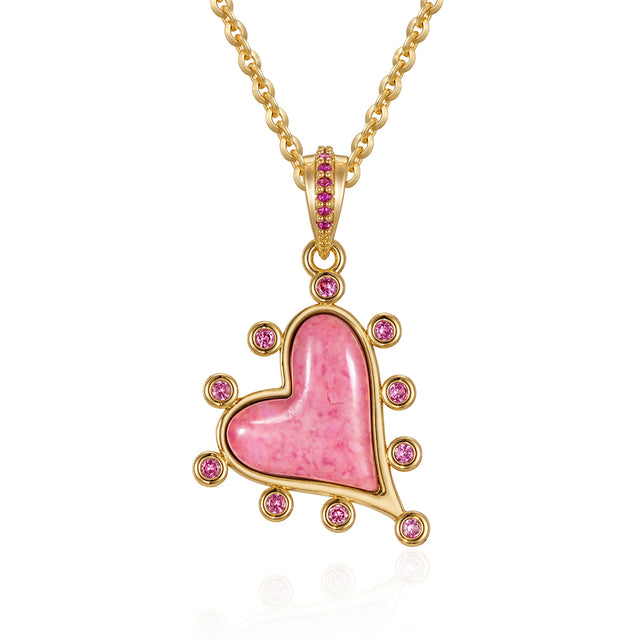 Gold Love Heart Pendant Necklace