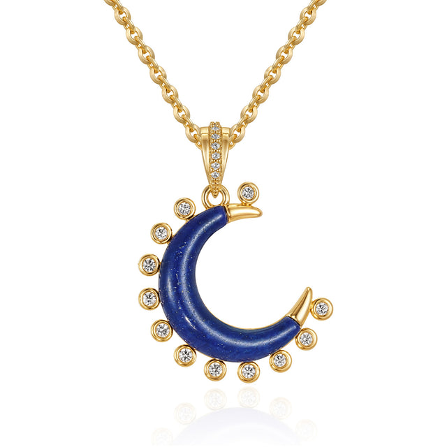 Gold Moon Pendant Necklace