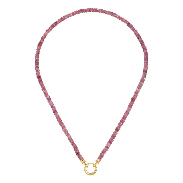 Rose Quartz Round Buckle Necklace