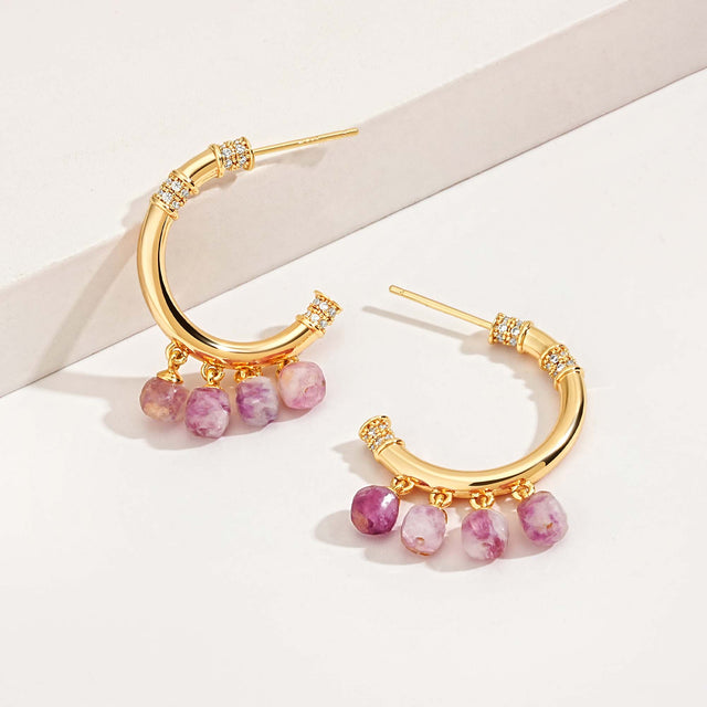 Chunky Colored Boho Hoop Earrings