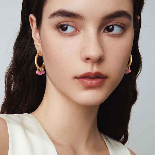 Chunky Colored Boho Hoop Earrings