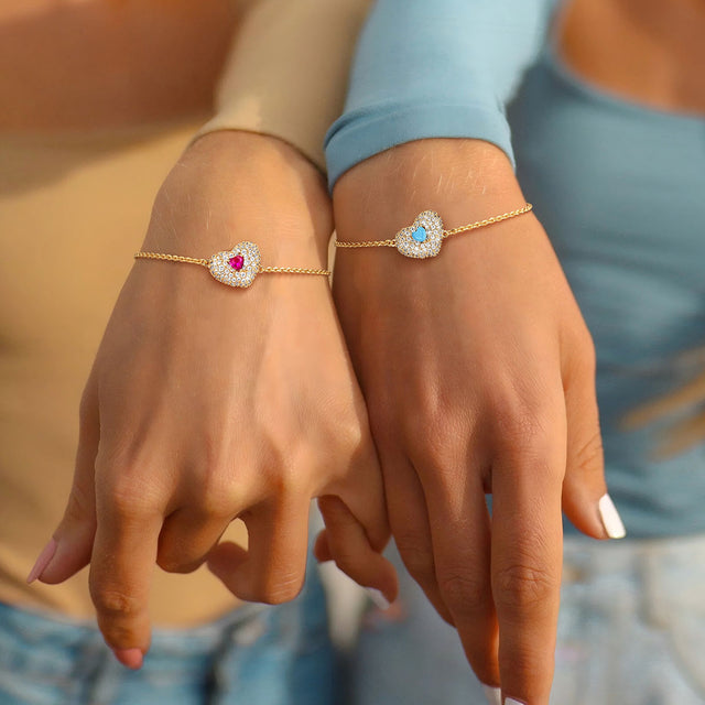 Heart Gemstone Bracelet