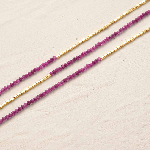 Natural Stone Square Beaded Bracelet