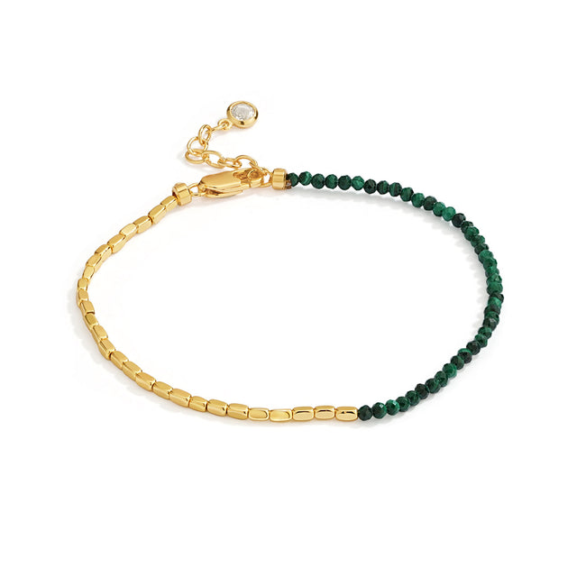 Natural Stone Square Beaded Bracelet