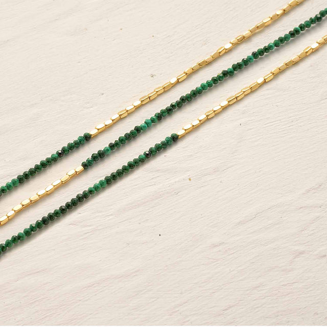 Natural Stone Square Beaded Bracelet