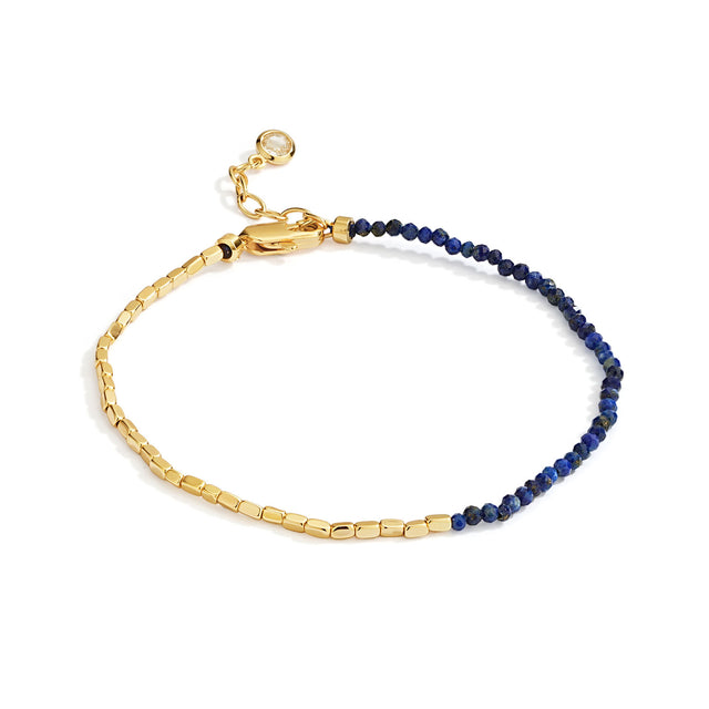 Natural Stone Square Beaded Bracelet