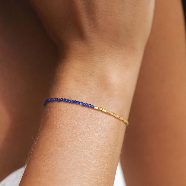 Natural Stone Square Beaded Bracelet