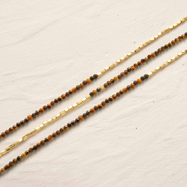 Natural Stone Square Beaded Bracelet