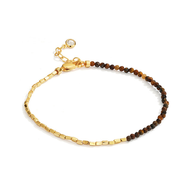 Natural Stone Square Beaded Bracelet