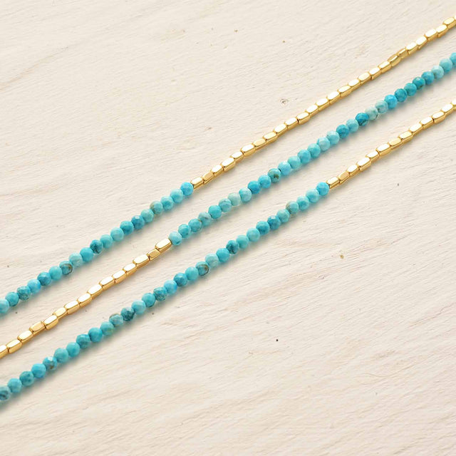 Natural Stone Square Beaded Bracelet