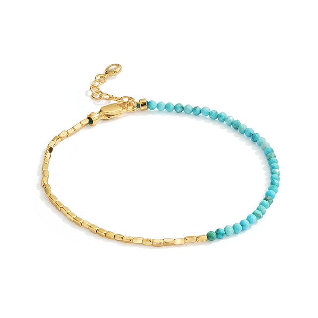 Natural Stone Square Beaded Bracelet