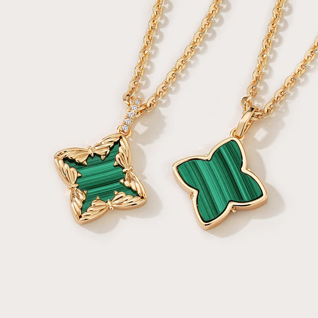 Malachite Butterfly Pendant Necklace