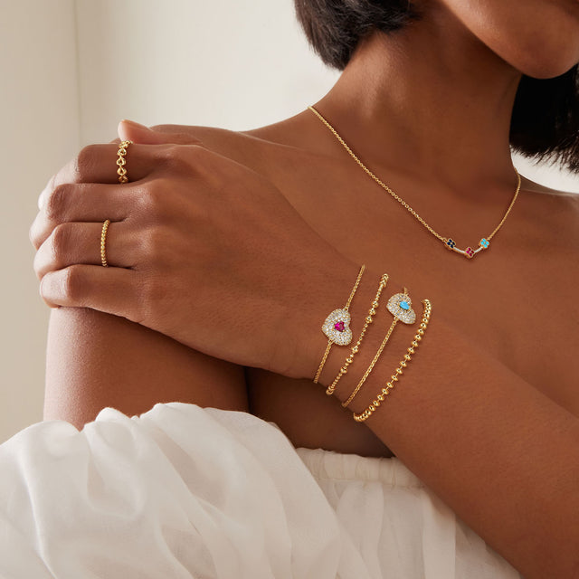 Heart Gemstone Bracelet