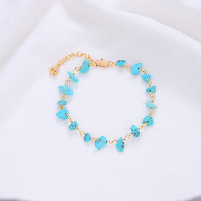 HOLYMAGIC Gold Beaded Bracelets,14k Gold Plated Handmade Cute Satellite Diamond Cut Oval and Round Beads Rope Chain Dainty Bracelet for Women