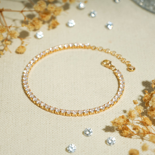HOLYMAGIC Gold Beaded Bracelets,14k Gold Plated Handmade Cute Satellite Diamond Cut Oval and Round Beads Rope Chain Dainty Bracelet for Women