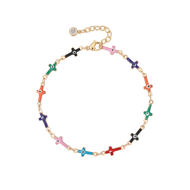 HOLYMAGIC Gold Beaded Bracelets,14k Gold Plated Handmade Cute Satellite Diamond Cut Oval and Round Beads Rope Chain Dainty Bracelet for Women
