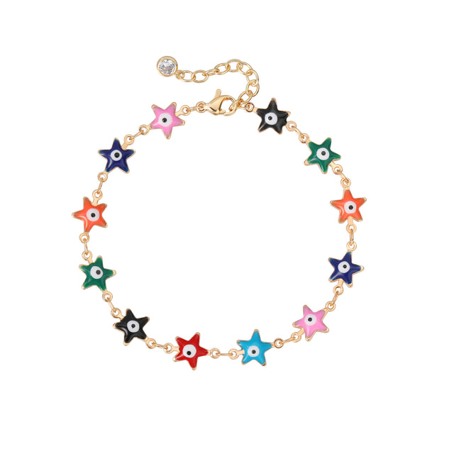 HOLYMAGIC Gold Beaded Bracelets,14k Gold Plated Handmade Cute Satellite Diamond Cut Oval and Round Beads Rope Chain Dainty Bracelet for Women