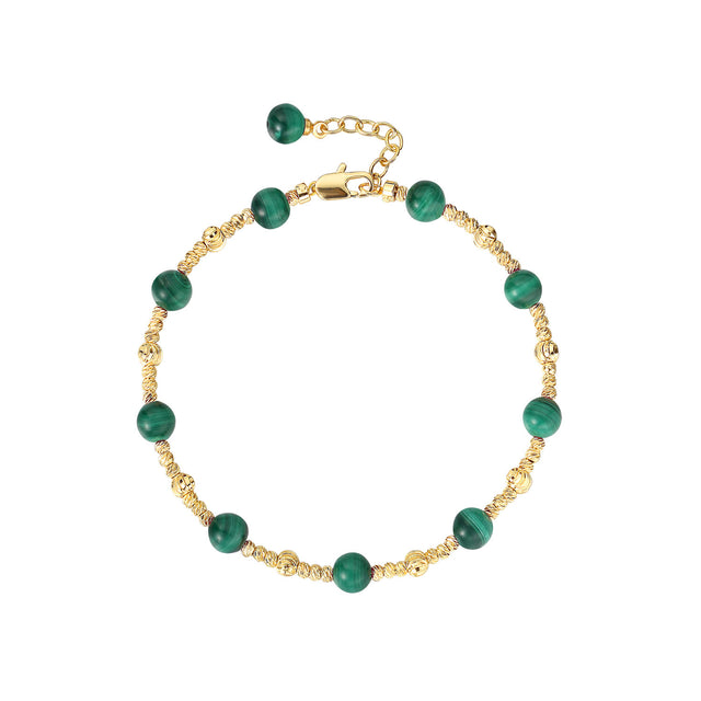 Flower Beaded Gemstone Bracelet