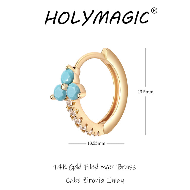 HolyMagic Women Huggie Hoop Earrings Gold Ear Stud Cuff 14k Gold Filled Small Boho Beach Simple Delicate Handmade Hypoallergenic Jewelry Gift