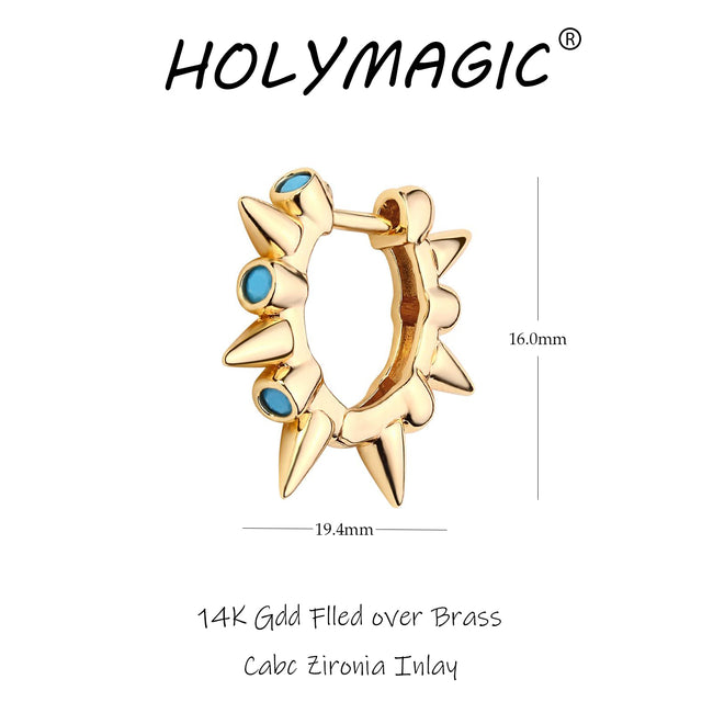 HolyMagic Women Huggie Hoop Earrings Gold Ear Stud Cuff 14k Gold Filled Small Boho Beach Simple Delicate Handmade Hypoallergenic Jewelry Gift