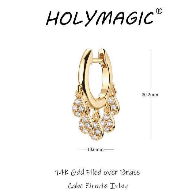HolyMagic Women Huggie Hoop Earrings Gold Ear Stud Cuff 14k Gold Filled Small Boho Beach Simple Delicate Handmade Hypoallergenic Jewelry Gift