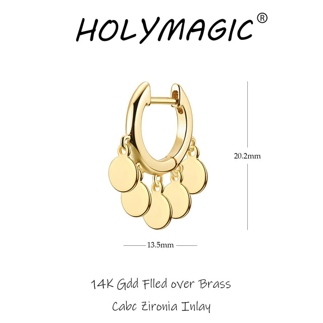 HolyMagic Women Huggie Hoop Earrings Gold Ear Stud Cuff 14k Gold Filled Small Boho Beach Simple Delicate Handmade Hypoallergenic Jewelry Gift