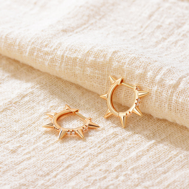 HolyMagic Women Huggie Hoop Earrings Gold Ear Stud Cuff 14k Gold Filled Small Boho Beach Simple Delicate Handmade Hypoallergenic Jewelry Gift