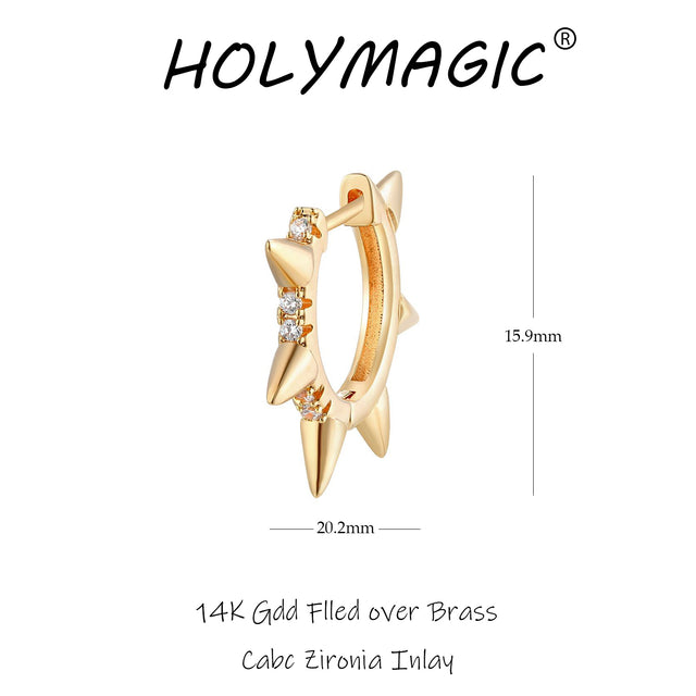 HolyMagic Women Huggie Hoop Earrings Gold Ear Stud Cuff 14k Gold Filled Small Boho Beach Simple Delicate Handmade Hypoallergenic Jewelry Gift