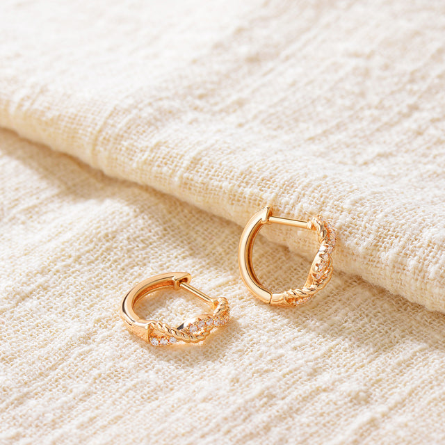 HolyMagic Women Huggie Hoop Earrings Gold Ear Stud Cuff 14k Gold Filled Small Boho Beach Simple Delicate Handmade Hypoallergenic Jewelry Gift