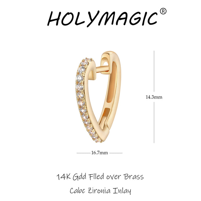 HolyMagic Women Huggie Hoop Earrings Gold Ear Stud Cuff 14k Gold Filled Small Boho Beach Simple Delicate Handmade Hypoallergenic Jewelry Gift