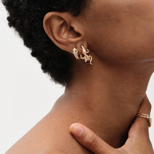 HolyMagic Women Huggie Hoop Earrings Gold Ear Stud Cuff 14k Gold Filled Small Boho Beach Simple Delicate Handmade Hypoallergenic Jewelry Gift