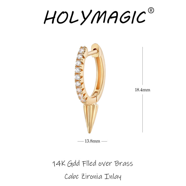 HolyMagic Women Huggie Hoop Earrings Gold Ear Stud Cuff 14k Gold Filled Small Boho Beach Simple Delicate Handmade Hypoallergenic Jewelry Gift