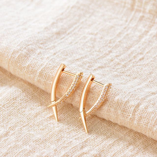 HolyMagic Women Huggie Hoop Earrings Gold Ear Stud Cuff 14k Gold Filled Small Boho Beach Simple Delicate Handmade Hypoallergenic Jewelry Gift