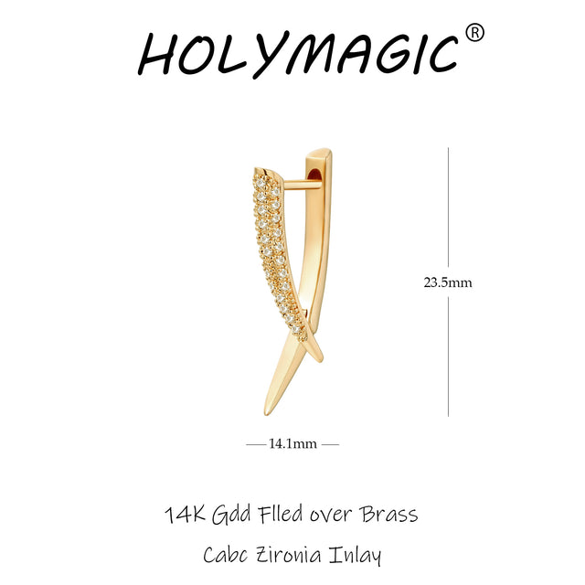 HolyMagic Women Huggie Hoop Earrings Gold Ear Stud Cuff 14k Gold Filled Small Boho Beach Simple Delicate Handmade Hypoallergenic Jewelry Gift