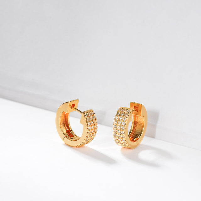 HolyMagic Women Huggie Hoop Earrings Gold Ear Stud Cuff 14k Gold Filled Small Boho Beach Simple Delicate Handmade Hypoallergenic Jewelry Gift