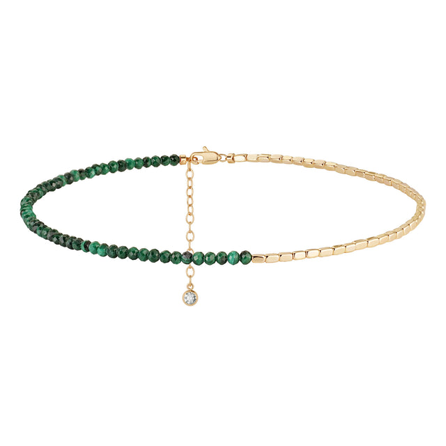 Gold Handmade Gemstone Beaded Anklet