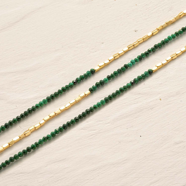 Gold Handmade Gemstone Beaded Anklet